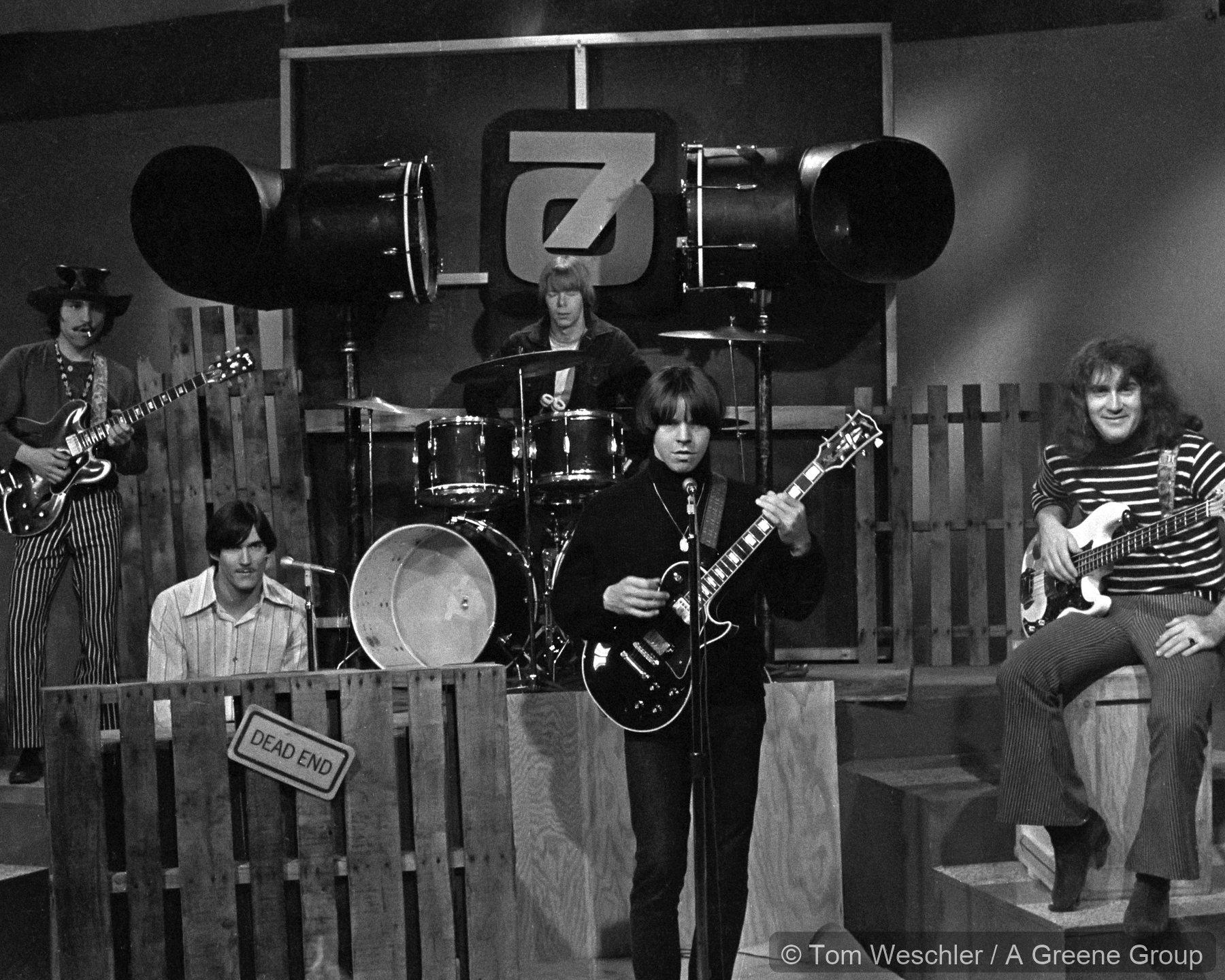Bob Seger on The Scene Seventy Show set in Indianapolis in 1969 with band members and television studio equipment